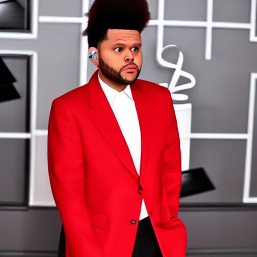 Image similar to The Weeknd wearing custom Balenciaga