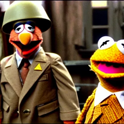 Image similar to still of the Muppets in the movie Saving Private Ryan