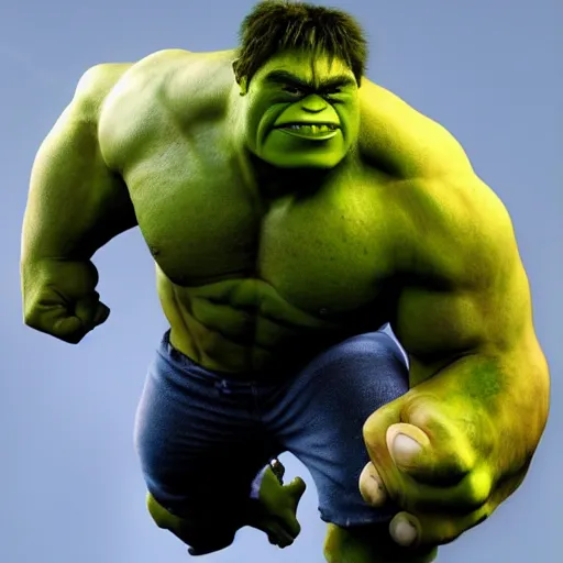Prompt: A realistic photo of a mixture of Hulk and Shrek, hyper-realistic, 8K HDR, Studio.