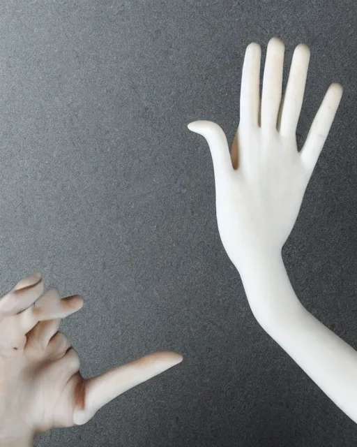 Image similar to beautiful marble sculpture of a woman's elegant hand, hyperreal