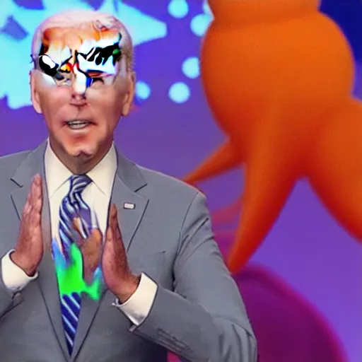 Image similar to joe biden getting slimed at the kids choice awards