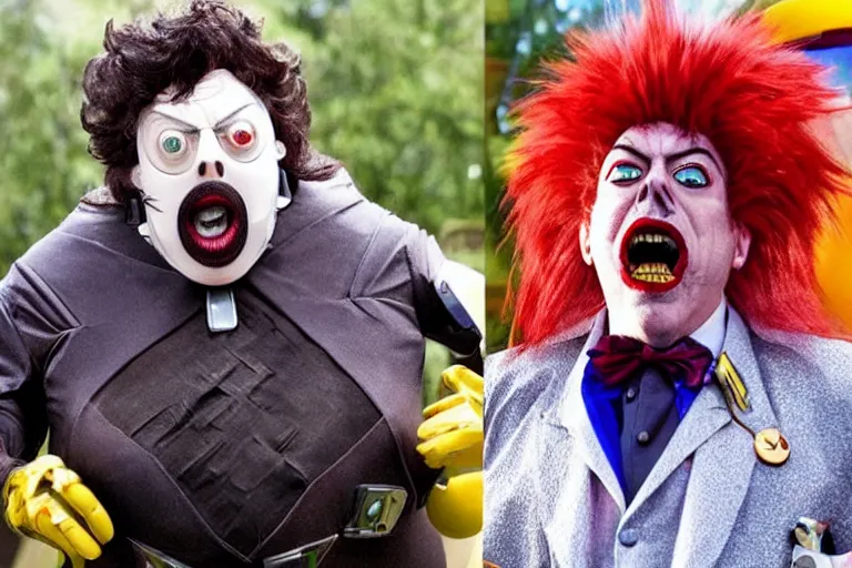 Prompt: tim curry as doctor robotnik in the live action sonic the hedgehog movie, movie still