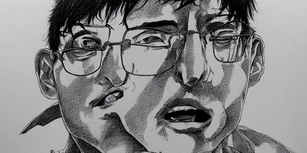 Prompt: Filthy Frank drawn by Kentaro Miura, manga, hyper detailed, maximalist, 8k, High Definition