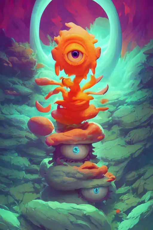 Image similar to smurf ghost creature animal sushi cristal very big eye roots cactus elemental flush of force nature micro world fluo fishscale, behance hd by jesper ejsing, by rhads, makoto shinkai and lois van baarle, ilya kuvshinov, rossdraws radiating a glowing aura global illumination ray tracing hdr