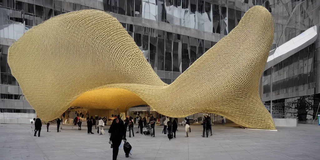 Image similar to knitting gold zaha hadid architecture