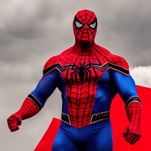 Image similar to dwayne johnson entrance scene wearing spiderman costumes