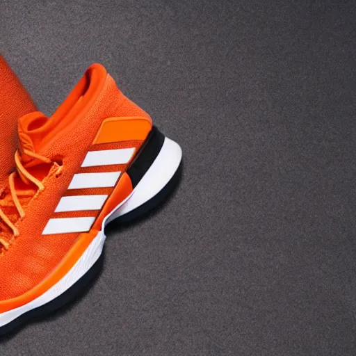 Image similar to promotional photography of the new Cheeto x adidas basketball shoes