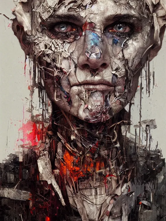 Prompt: art portrait of a wight , decaying,8k,by tristan eaton,Stanley Artgermm,Tom Bagshaw,Greg Rutkowski,Carne Griffiths,trending on DeviantArt,face enhance,hyper detailed,minimalist,cybernetic, android, blade runner,full of colour,