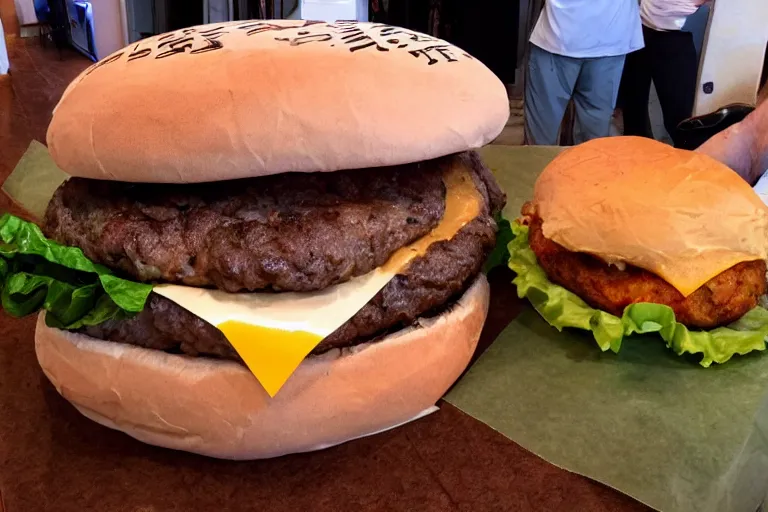 Image similar to 1 0 lb burger that needs a fork