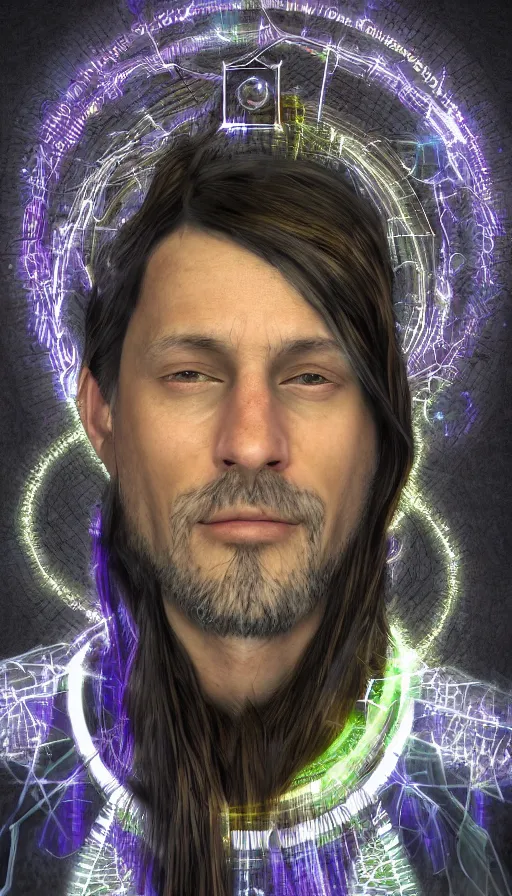 Prompt: portrait of a digital shaman, by khara inc