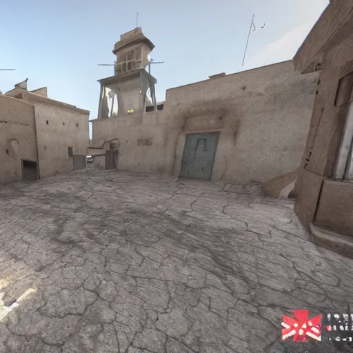 Prompt: dust 2 in real life