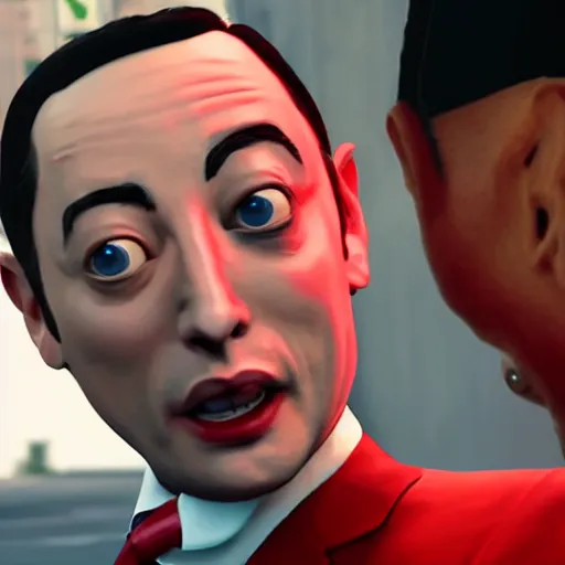 Prompt: pee wee herman in grand theft auto hyperrealistic, concept art, octane render, unreal engine 5, highly detailed, high quality, 8 k, soft lighting, realistic face, path traced