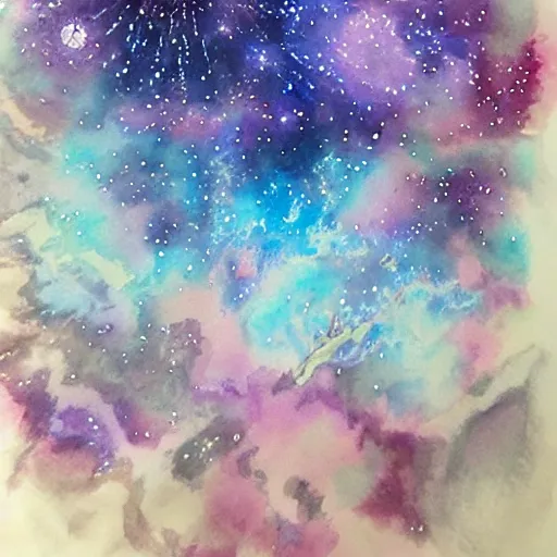 Image similar to frosted astral glacial scarves watercolor artwork confirmed orb