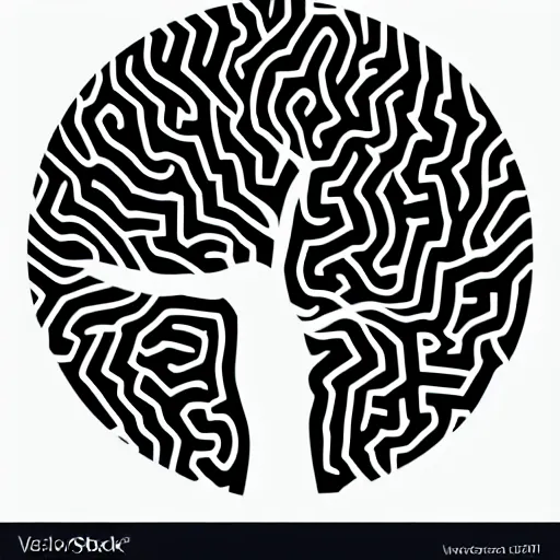 Image similar to Vectorial Logo Design of the Artificial Intelligence Artwork Channel called 'INIT_SEED' which represents an egg from which grows the electronic tree of all possibilities.