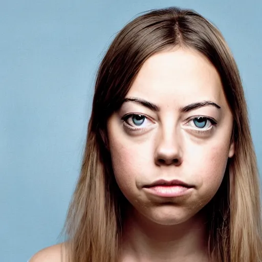 Image similar to a masterpiece portrait photo of a beautiful young woman who looks like a scandinavian aubrey plaza