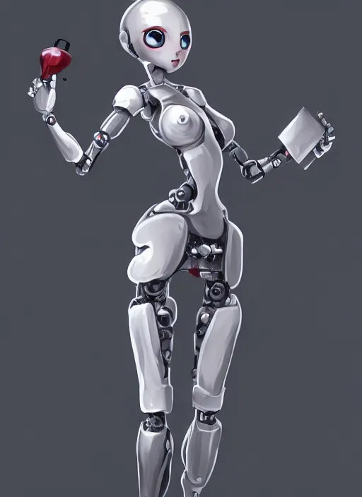 Prompt: a robot wearing a maid dress, female body, full body shot, highly detailed, digital painting, artstation, concept art, smooth, sharp focus, illustration