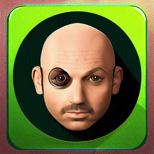 Image similar to bald man playing 8 ball pool, digital art