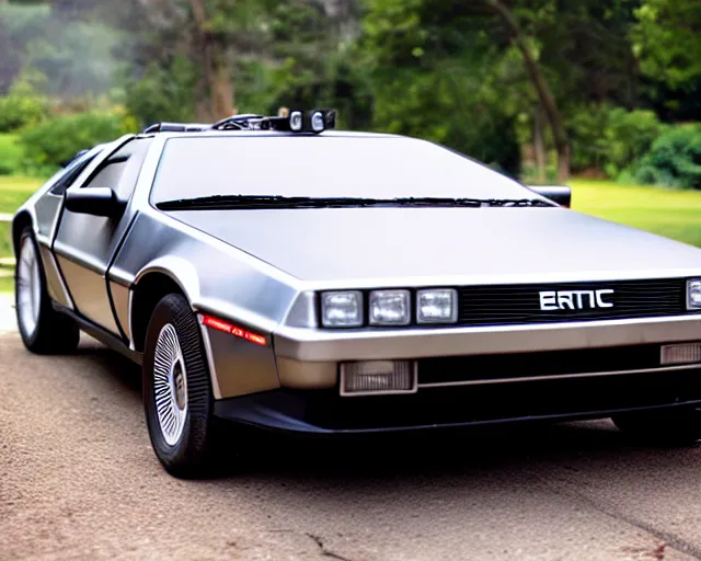 Image similar to new prototype delorean, dslr