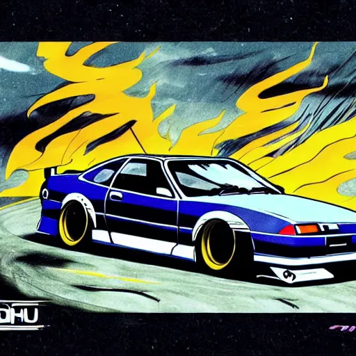 Prompt: Mitshubishi Eclipse GSX in Initial D, High quality, anime art,