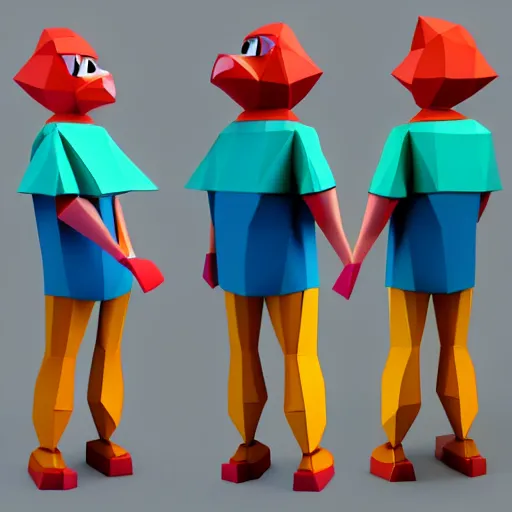 Image similar to poorly rendered low poly 3d model of a popular cartoon character