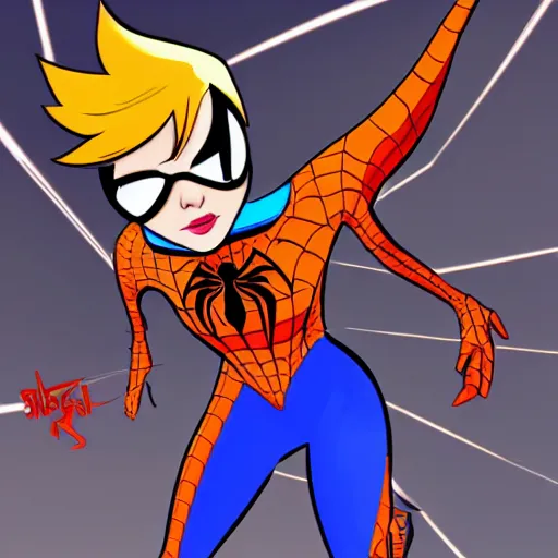 Prompt: tracer from overwatch in style of 1 9 6 0 s spiderman cartoon