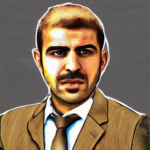 Image similar to Kurdish Lawyer, Digital art, award winning art, insanely detailed, hyperrealistic