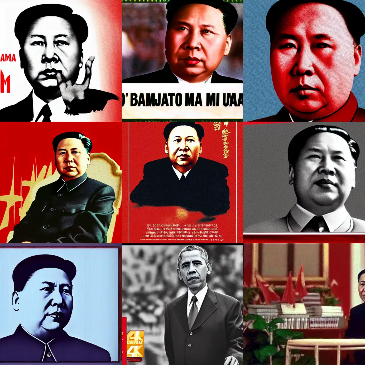 Prompt: Chairman Mao but it's Barack Obama, DVD screencapture, 4k