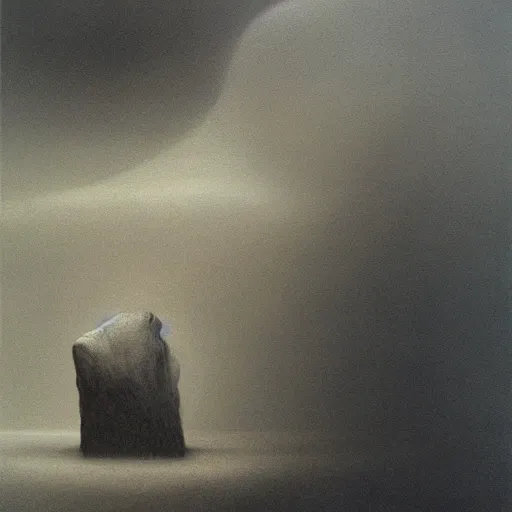 Prompt: the ego separates by zdzisław beksinski, oil on canvas