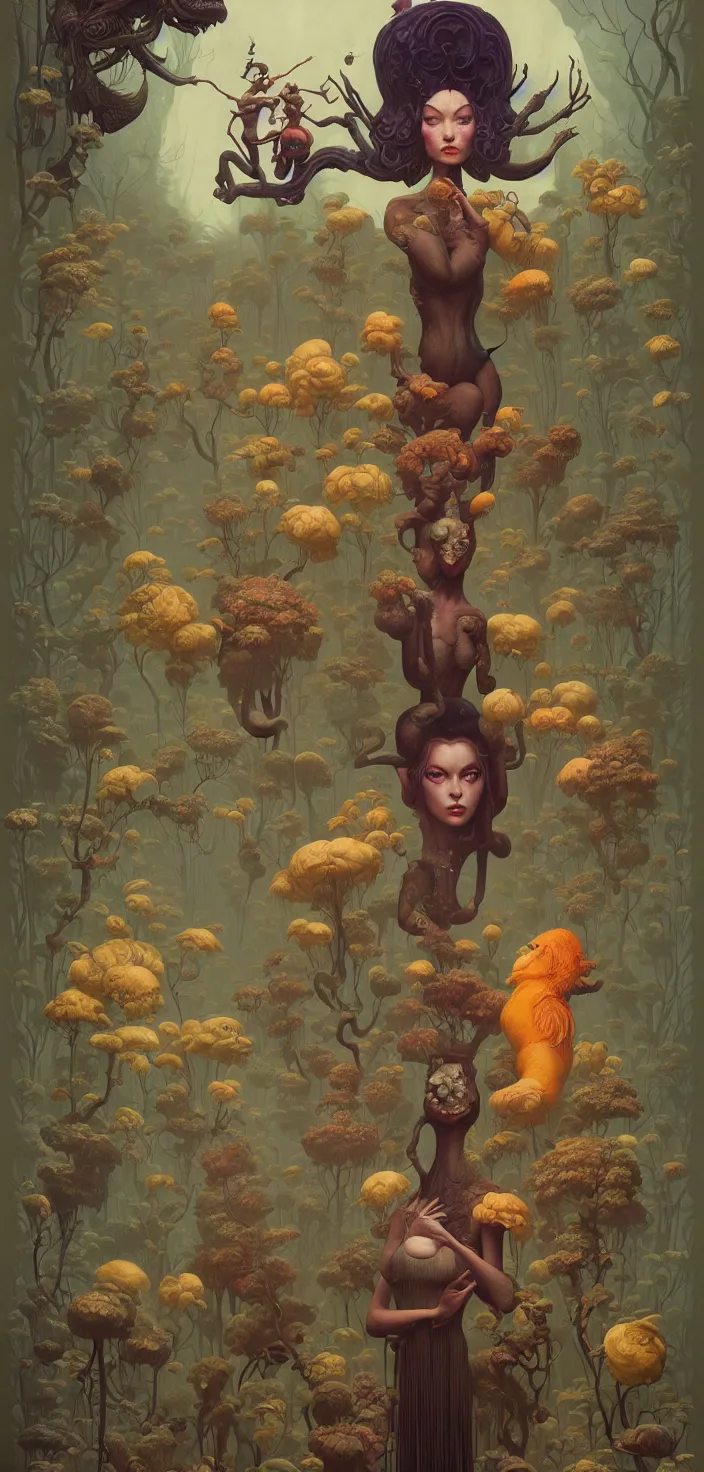 Image similar to exquisite, imaginative extremely intelligent creature poster art, humanoid, vogue, anthro, botanical illustration by casey weldon weta studio tom bagshaw james jean frank frazetta, james gurney martine johanna and simon stalenhag and chie yoshii