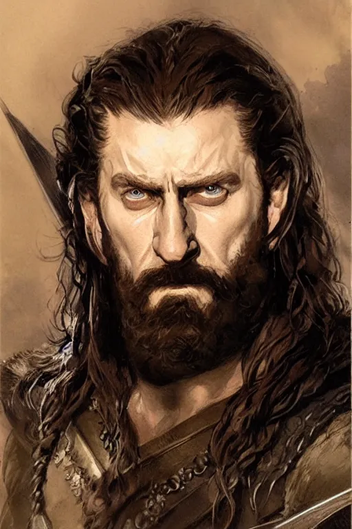 Image similar to Thorin. concept art by James Gurney.