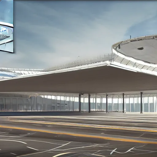 Image similar to sci-fi airport structure on the coronation of napoleon painting and digital billboard in the middle, unreal engine 5, keyshot, octane, artstation trending, ultra high detail, ultra realistic, cinematic, 8k, 16k, in style of zaha hadid, in style of photogrammetry point cloud, in plastic,dark, tilt shift,