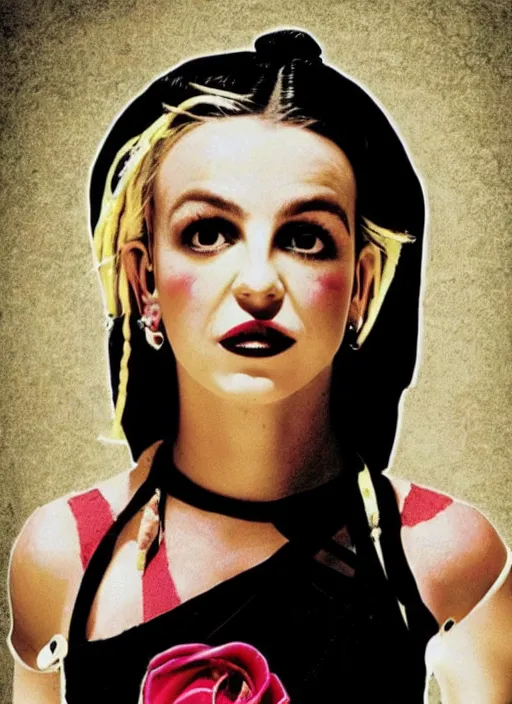 Image similar to Britney Spears in Frida Kahlo style