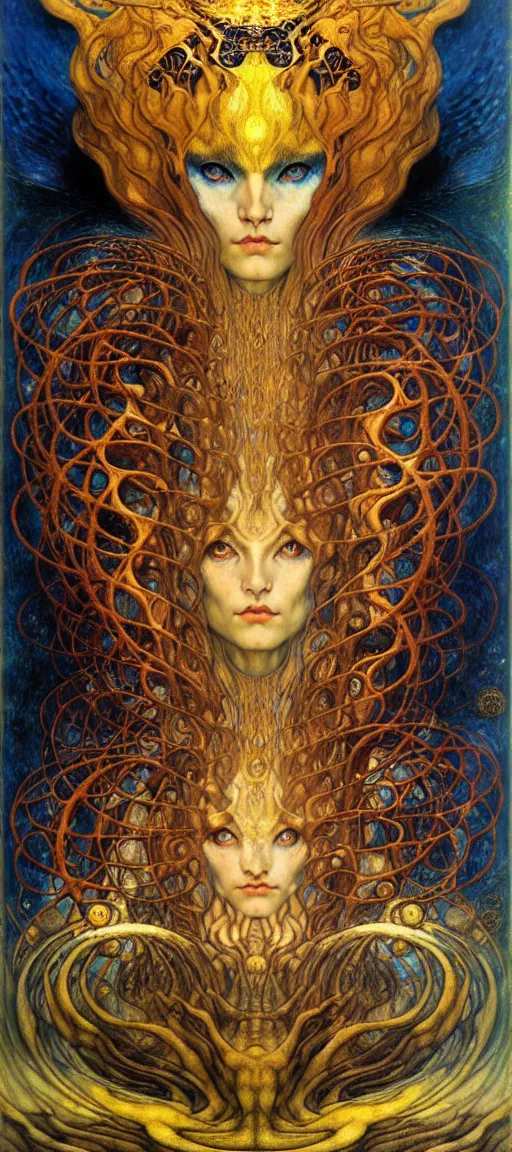 Image similar to Divine Chaos Engine by Karol Bak, Jean Delville, William Blake, Gustav Klimt, and Vincent Van Gogh, symbolist, visionary