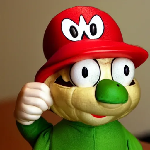 Prompt: mario as frog