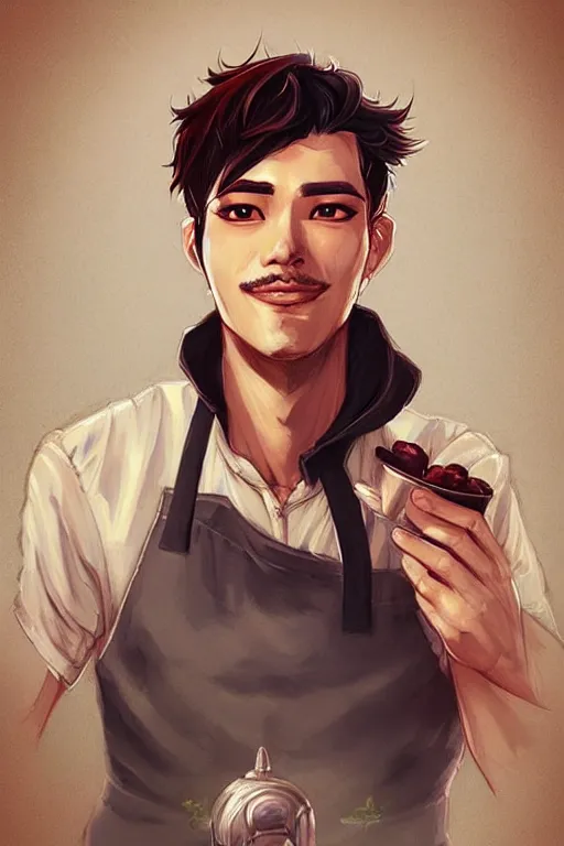 Image similar to a highly detailed portrait of a male french chef by ross tran rossdraws