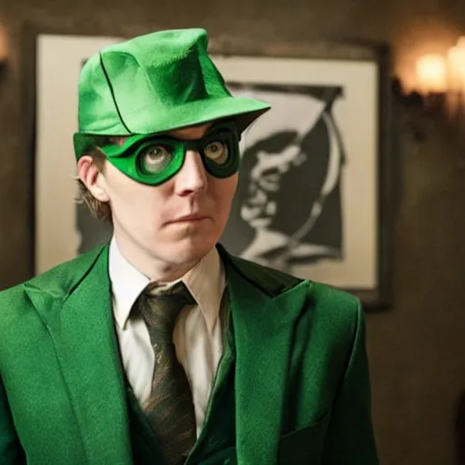 Image similar to film still of Paul Dano as Riddler in a new Batman movie