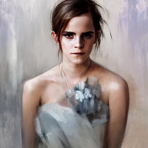 Prompt: emma watson by Retna by Richard Schmid by Jeremy Lipking by moebius by atey ghailan