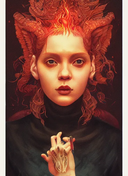 Image similar to portrait made of fire :: by Martine Johanna and Simon Stålenhag and Chie Yoshii and wlop and Guillermo del toro :: ornate, dynamic, particulate, rich colors, elegant, centered, artstation, smooth, sharp focus, octane render, 3d