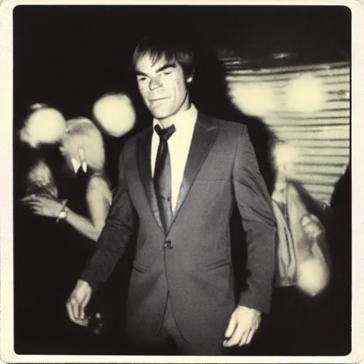 Image similar to dexter morgan at a disco 1 9 7 0 s polaroid