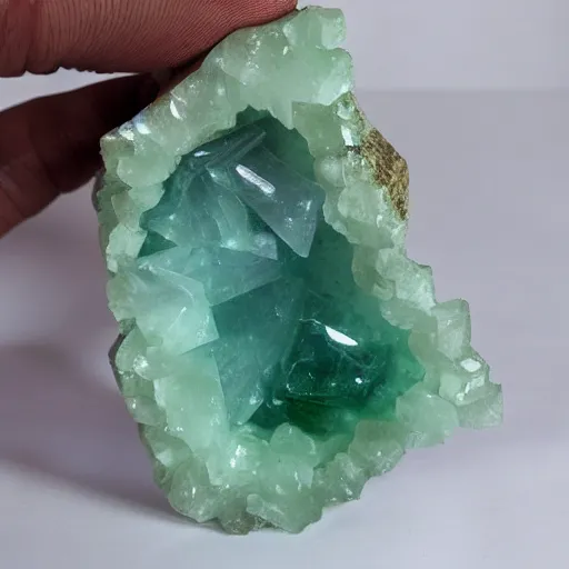 Prompt: green fluorite geode