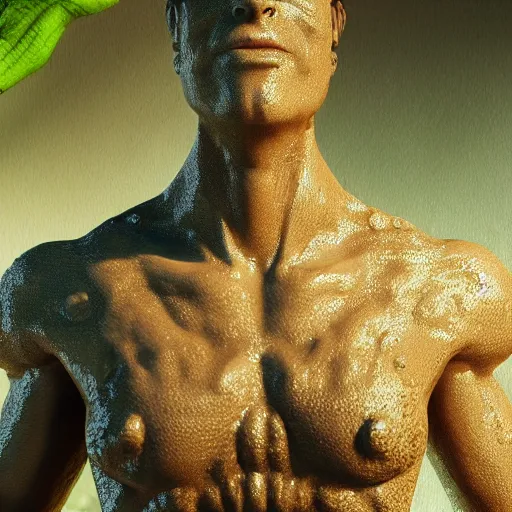 Image similar to a hyper real comic book style portait painting of a statue made of water of a frog, unreal 5, hyperrealistic, octane render, cosplay, rpg portrait, dynamic lighting