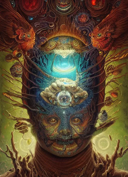 Prompt: dan deacon glowing eyes, shamanic poster lsd art, intricate, elegant, highly detailed, centered, digital painting, artstation, concept art, smooth, sharp focus, illustration, artgerm, tomasz alen kopera, peter mohrbacher, donato giancola, joseph christian leyendecker, wlop, frank frazetta