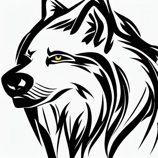 Prompt: vector design logo concept of a wolf