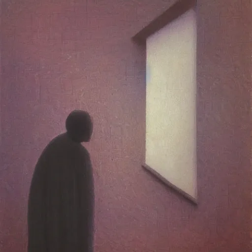 Image similar to an impasto painting by shaun tan of an abstract sculpture by the caretaker and zdzisław beksinski ( 1 8 9 0 )