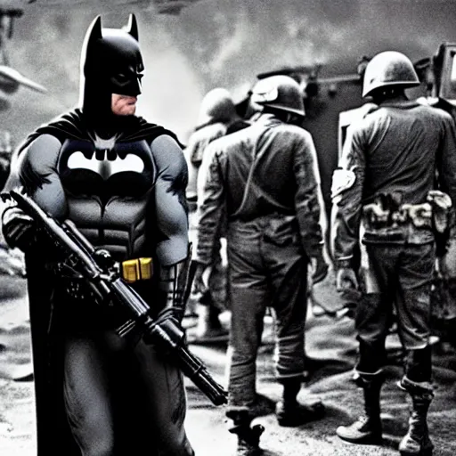 Image similar to batman in the vietnam war