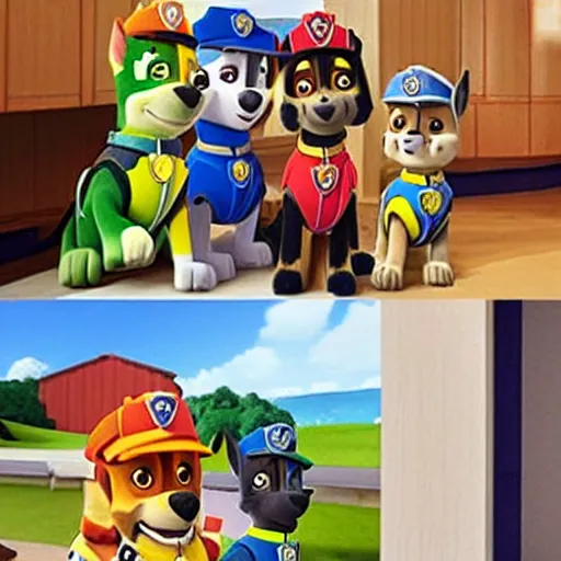 Prompt: paw patrol in real life