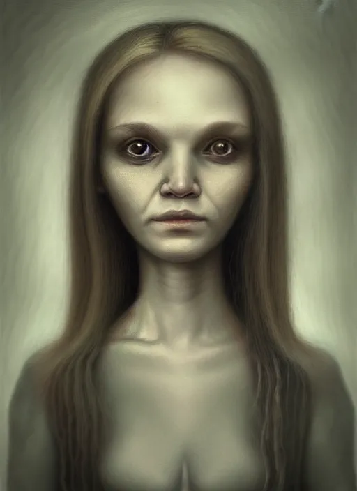 Image similar to a portrait of a pretty young lady by anton semenov