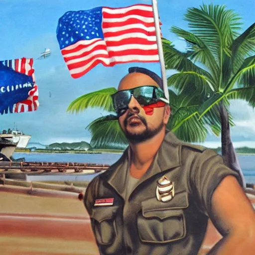 Image similar to sean paul at pearl harbor 1 9 4 1, photorealistic