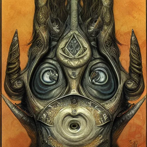 Image similar to detailed and sharp taurus artwork, mystic style, detailed, 8 k, detailed, symmetrical, by brian froud