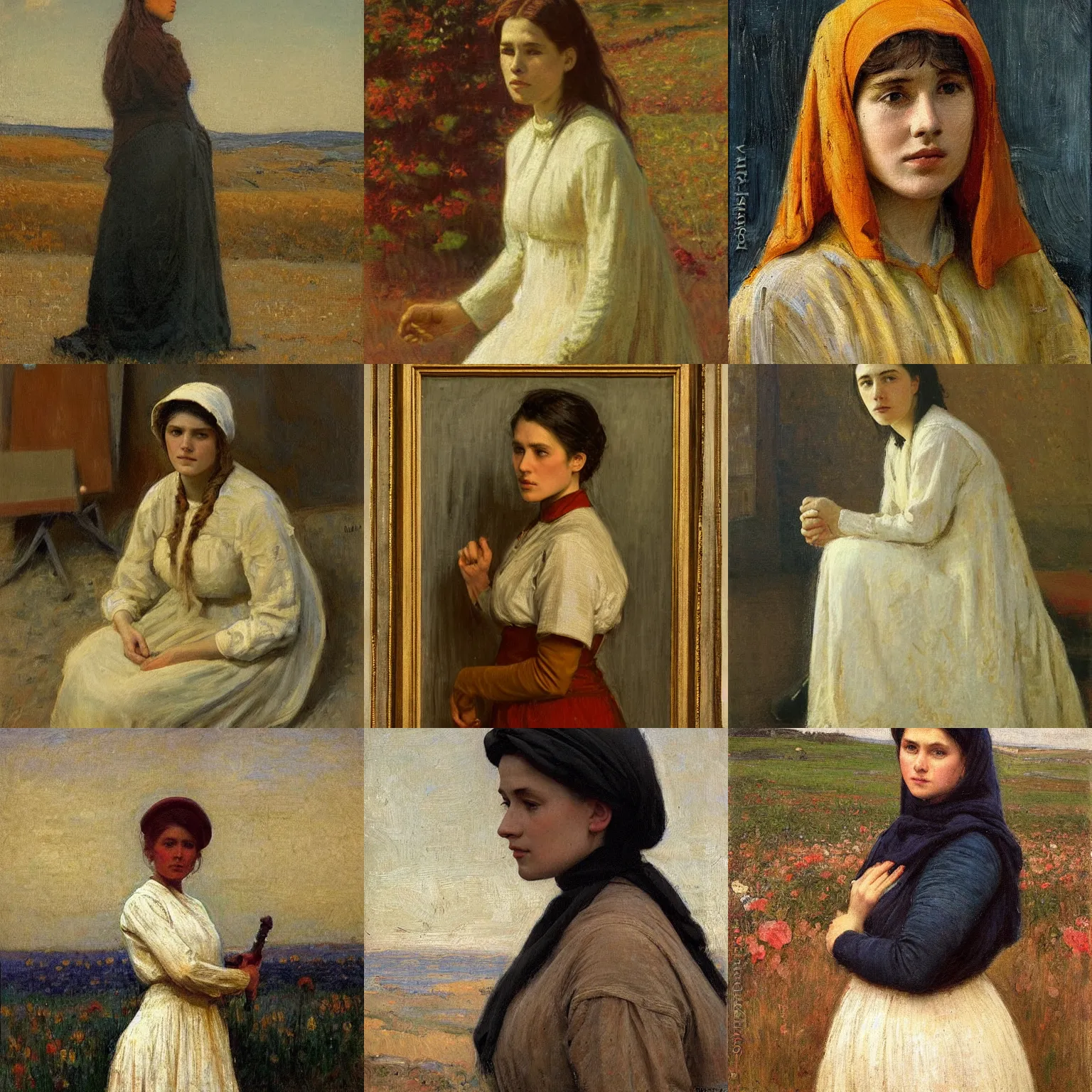 Prompt: an artwork by jules breton